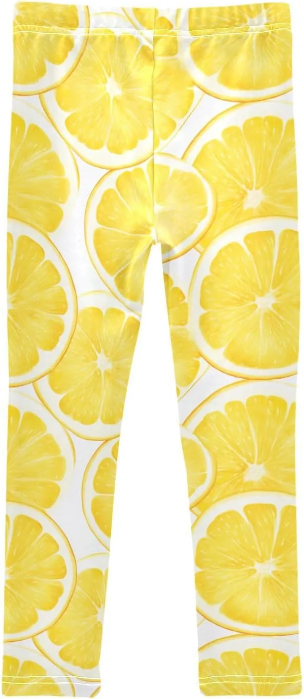 J JOYSAY Summer Lemon Watercolor Girls Leggings Youth Girls and Youth Leggings