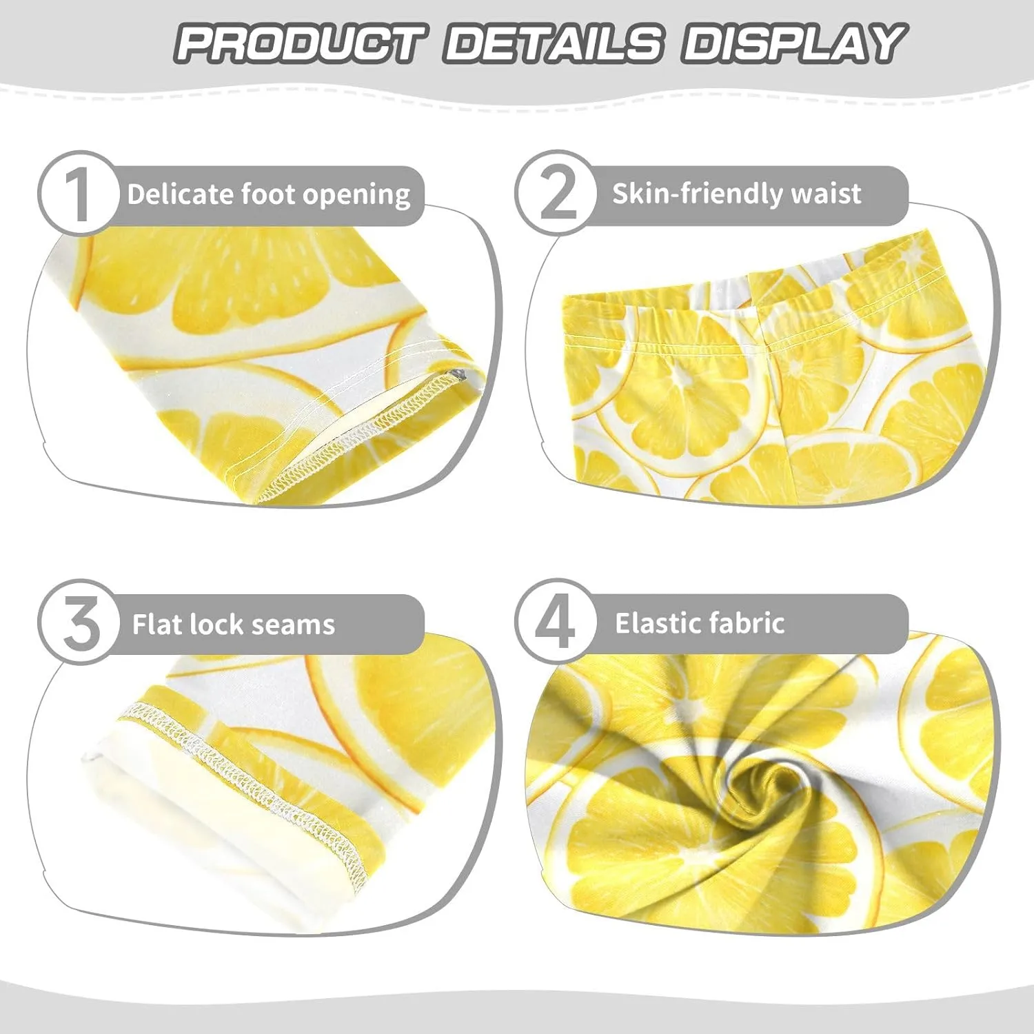 J JOYSAY Summer Lemon Watercolor Girls Leggings Youth Girls and Youth Leggings