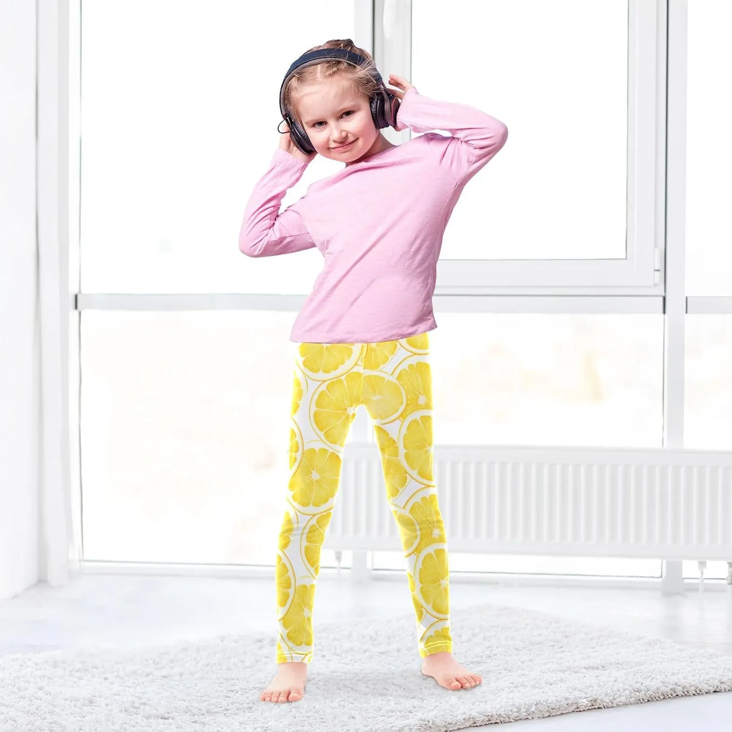 J JOYSAY Summer Lemon Watercolor Girls Leggings Youth Girls and Youth Leggings