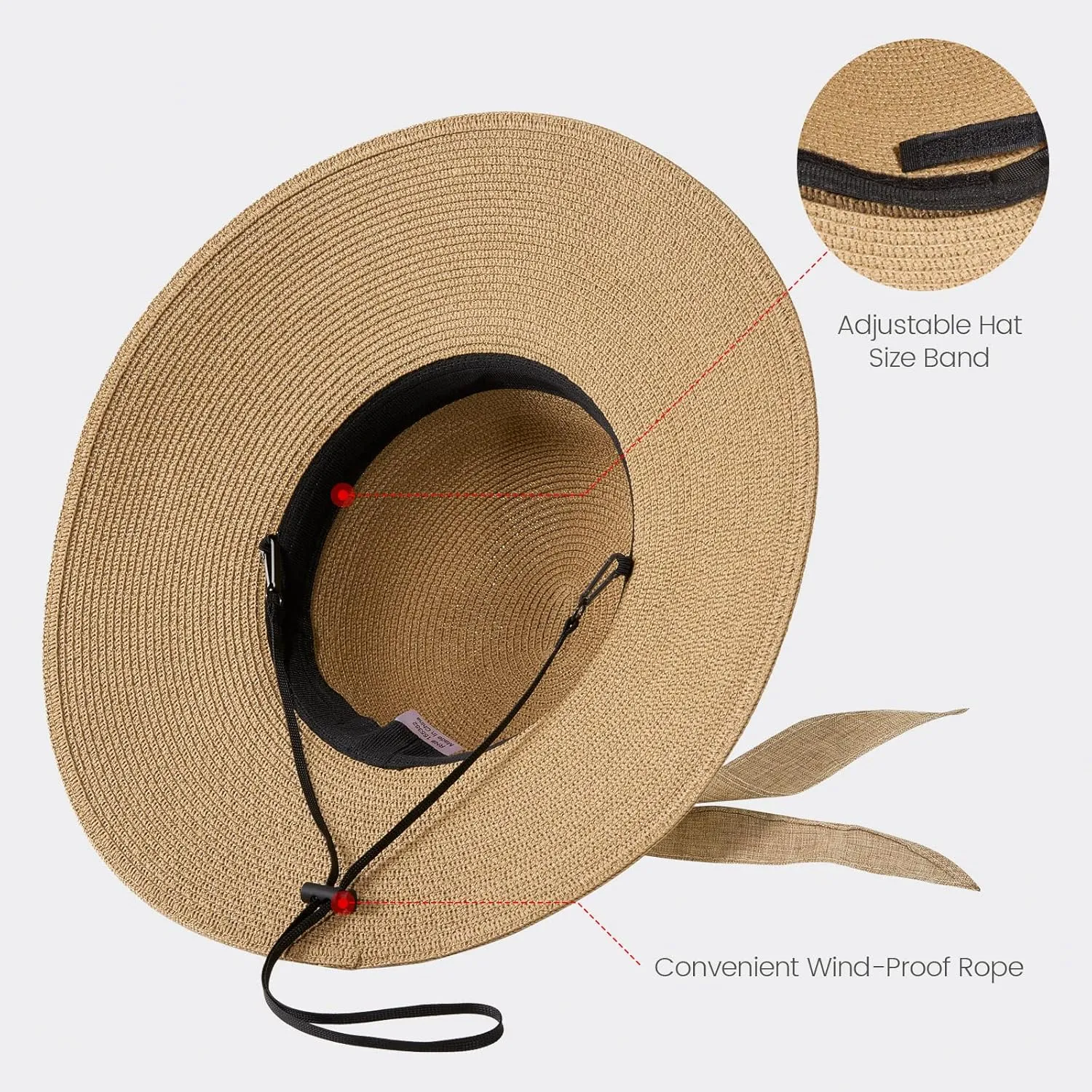 Jasmine Womens Sun Hat Foldable Wide Brim Lightweight UPF 50  Sun Protection Straw Beach Hat