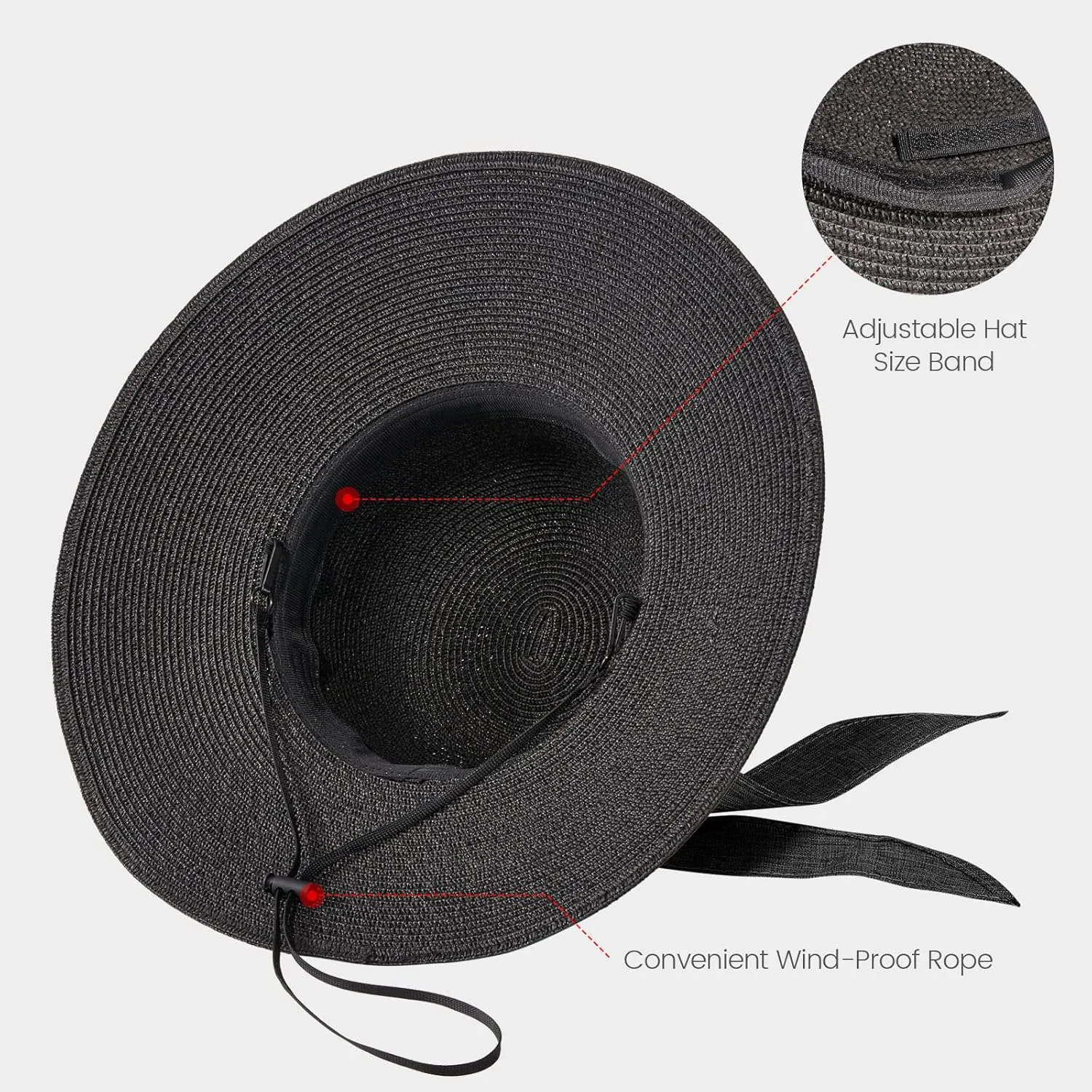Jasmine Womens Sun Hat Foldable Wide Brim Lightweight UPF 50  Sun Protection Straw Beach Hat