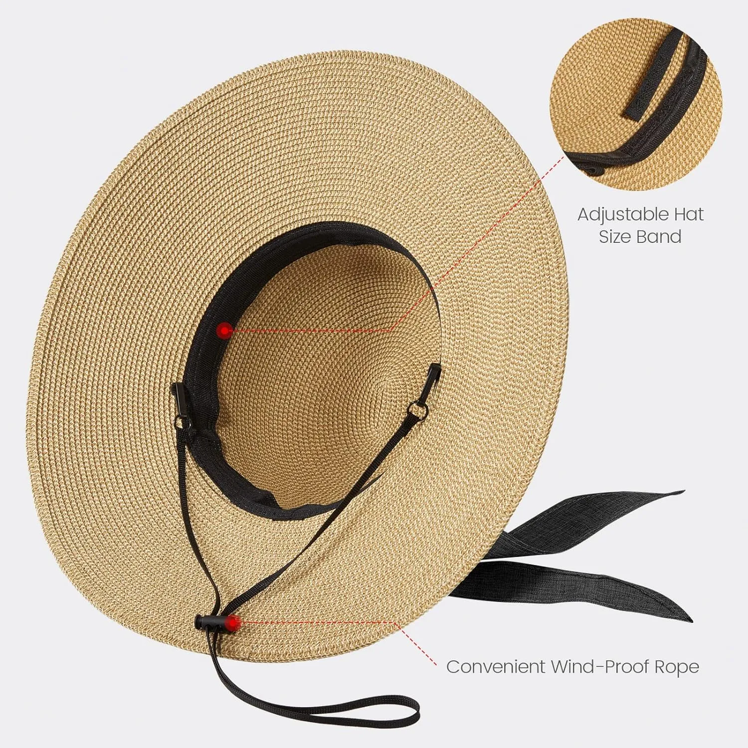 Jasmine Womens Sun Hat Foldable Wide Brim Lightweight UPF 50  Sun Protection Straw Beach Hat