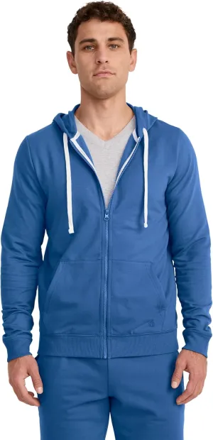 Jockey Men's Loungewear Cotton Blend Fleece Full Zip Hoodie, True Blue, L