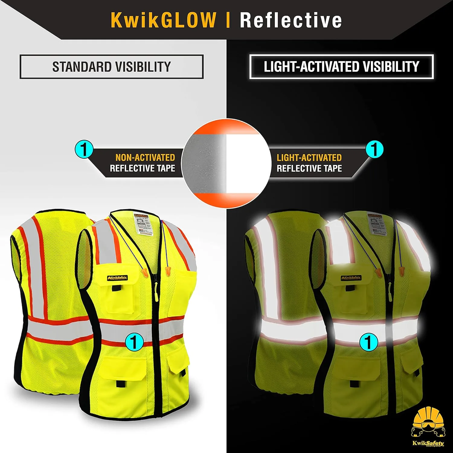 KwikSafety - Charlotte, NC - FIRST LADY Safety Vest for Women, High Visibility Reflective Strips, Meets ANSI & OSHA