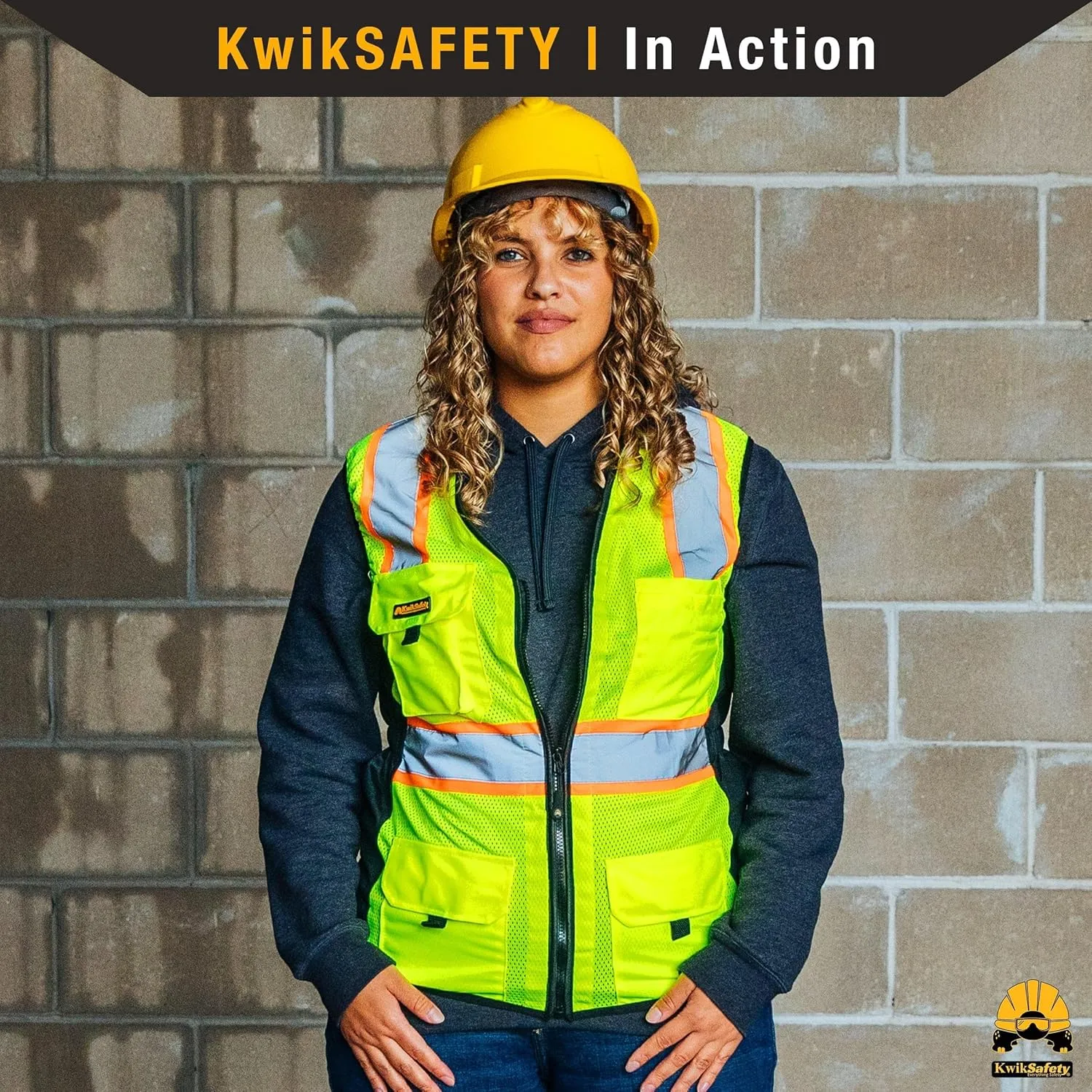 KwikSafety - Charlotte, NC - FIRST LADY Safety Vest for Women, High Visibility Reflective Strips, Meets ANSI & OSHA