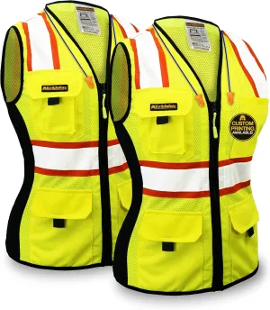 KwikSafety - Charlotte, NC - FIRST LADY Safety Vest for Women, High Visibility Reflective Strips, Meets ANSI & OSHA