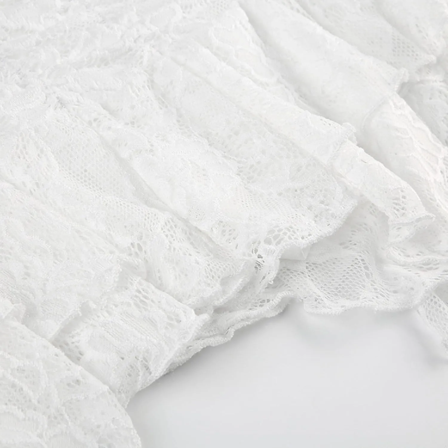 Ladies Fashion Casual Ballet Style Solid Color Irregular Wave Hem High Waist Lace Skirt Mini Skirt
