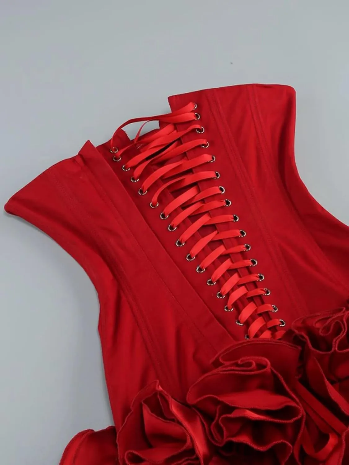 Layered Ruffle Edge Cocktail Party Dresses Sexy Strapless Homecoming Dresses Off Shoulder Satin Bodycon Mini Dresses
