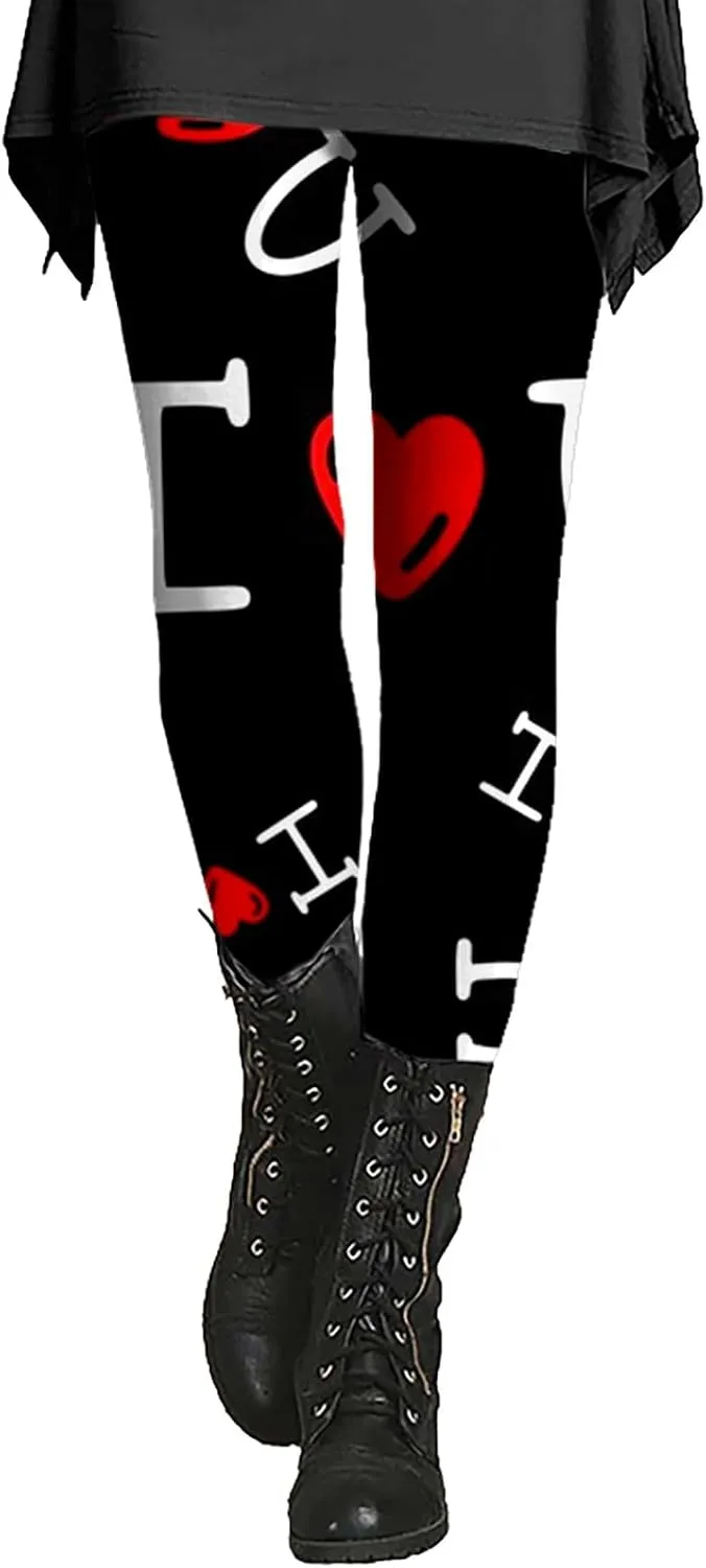 Leggings for Women Buttery Soft Dressy Valentines Day Leggings Women with Pockets Winter Leggings