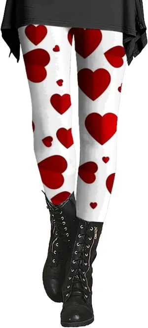 Leggings for Women Buttery Soft Dressy Valentines Day Leggings Women with Pockets Winter Leggings