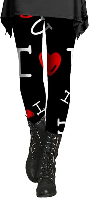 Leggings for Women Buttery Soft Dressy Valentines Day Leggings Women with Pockets Winter Leggings