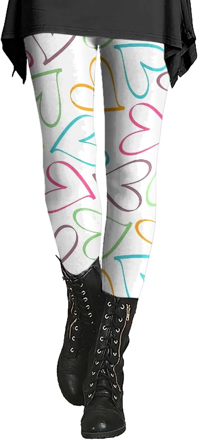 Leggings for Women Buttery Soft Dressy Valentines Day Leggings Women with Pockets Winter Leggings