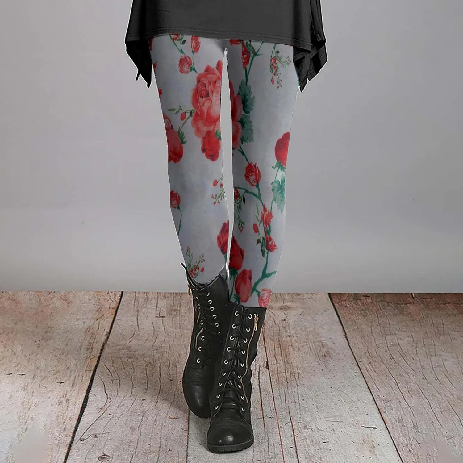 Leggings for Women Pattern High Waisted Capri Leggings Plus Size Cotton Christmas Pajama Leggings