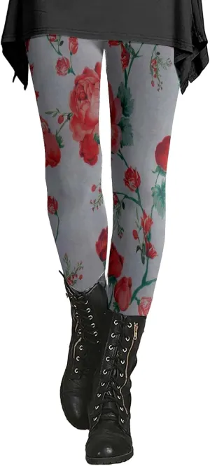 Leggings for Women Pattern High Waisted Capri Leggings Plus Size Cotton Christmas Pajama Leggings