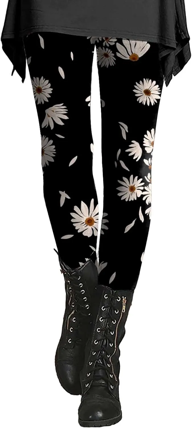 Leggings for Women Tall Length Cow Print High Waisted Leggings Women Leggings for Older Women