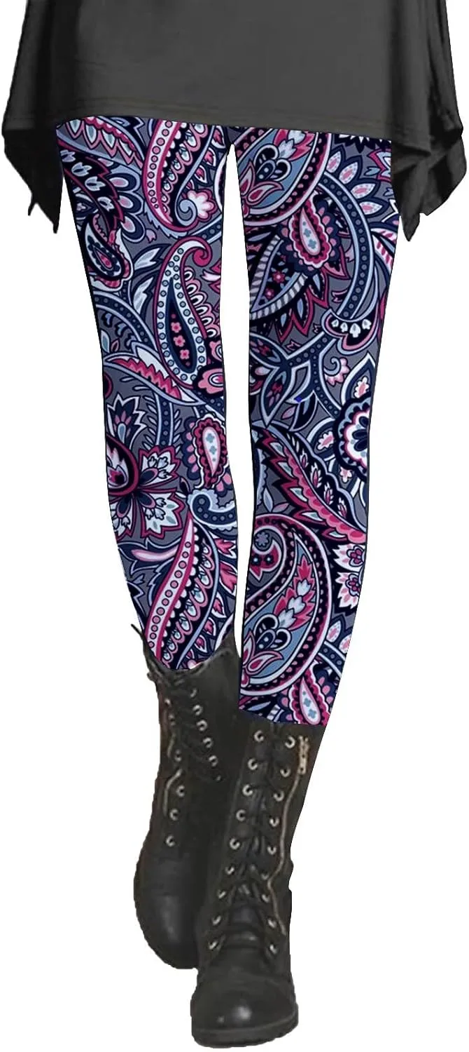 Leggings for Women Tall Length Cow Print High Waisted Leggings Women Leggings for Older Women