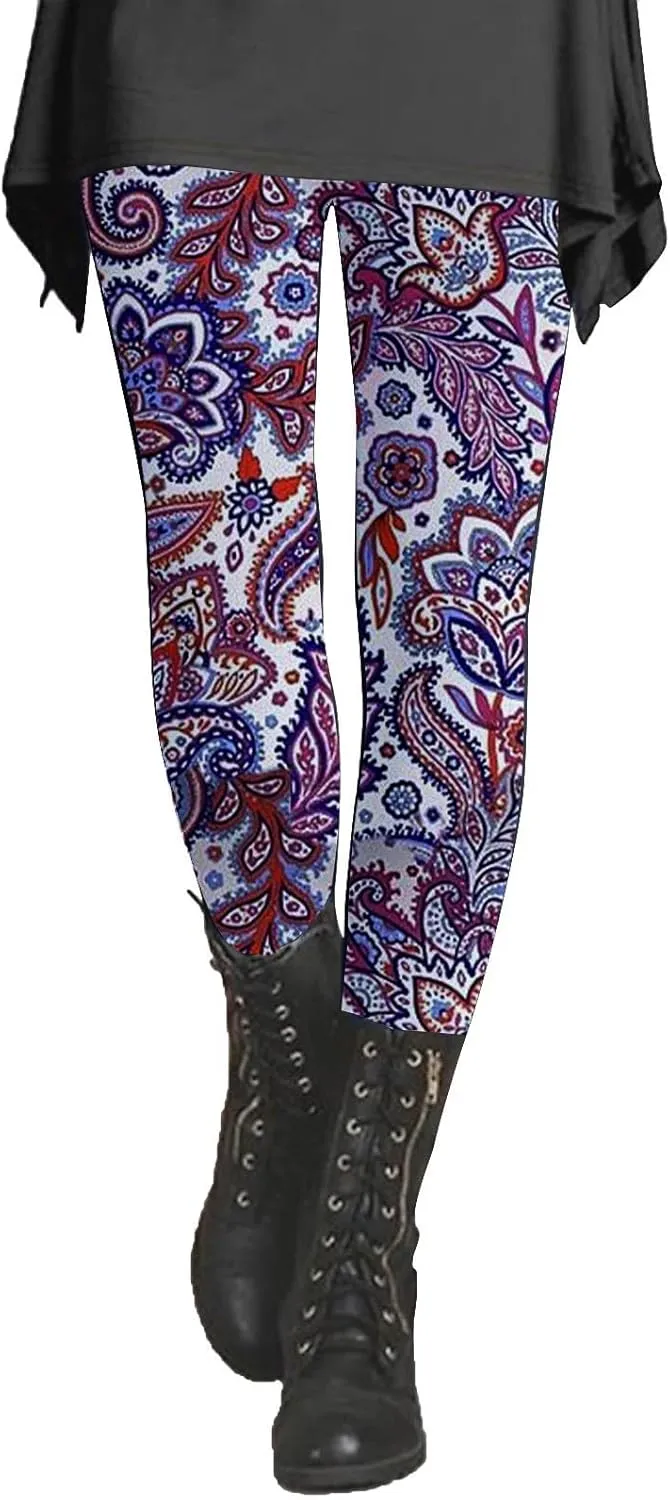 Leggings for Women Tall Length Cow Print High Waisted Leggings Women Leggings for Older Women