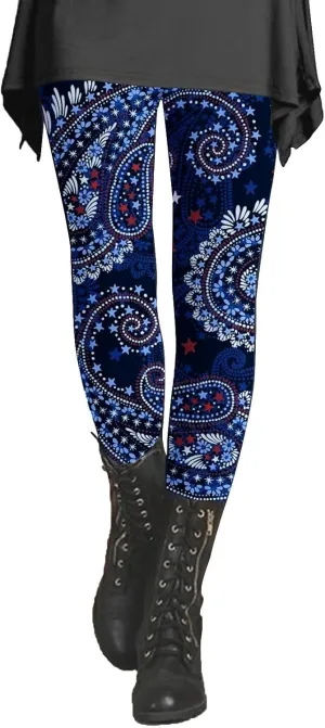 Lepord Print Leggings for Women Floral Pattern Workout Leggings High Waist Tight Leggings