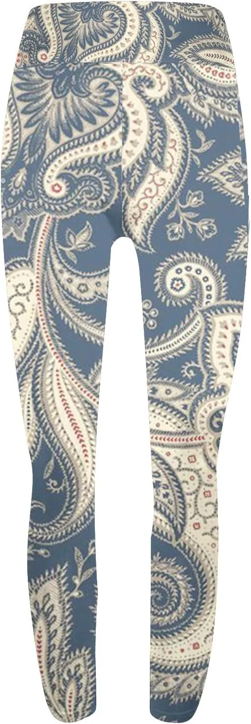 Lepord Print Leggings for Women Floral Pattern Workout Leggings High Waist Tight Leggings