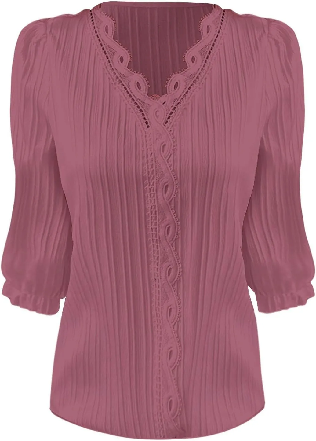 Linen Shirts for Women 2025 Summer Plus Size Lace Half Sleeve V Neck Gauze Tops Dressy Casual Boho Trendy Blouses