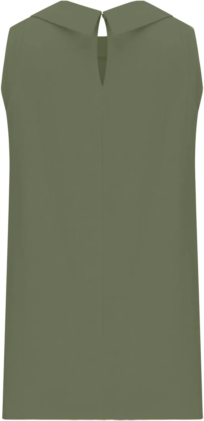 Linen Tank Top for Women 2025 Summer Casual Shirt Cotton Solid Sleeveless Beach Tops Fashion Lapel Vacation Clothes