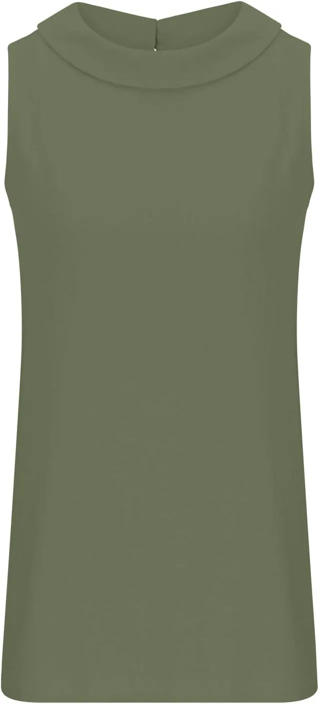 Linen Tank Top for Women 2025 Summer Casual Shirt Cotton Solid Sleeveless Beach Tops Fashion Lapel Vacation Clothes
