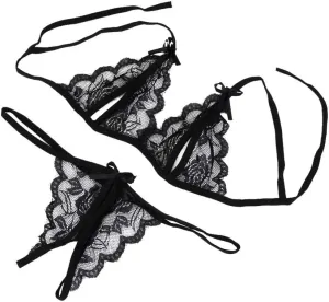 Lingerie for Women Plus Size Mesh Sheer Chemise Lingerie Set Teddy Two Piece Two Piece Lingerie 2