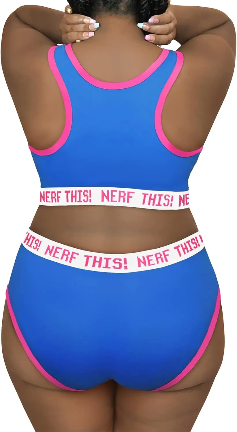 Littleforbig Women Cotton Camisole and Panties Sports Loungewear Bralette Set - Bunnywatch