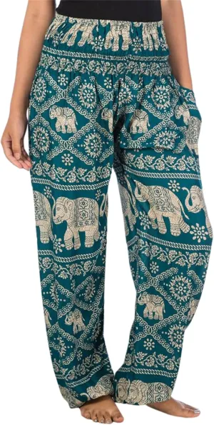 LOFBAZ Yoga Harem Hippie Pants for Women S-4XL Plus Boho Clothing PJ Elephant