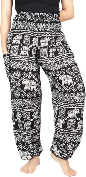 LOFBAZ Yoga Harem Hippie Pants for Women S-4XL Plus Boho Clothing PJ Elephant