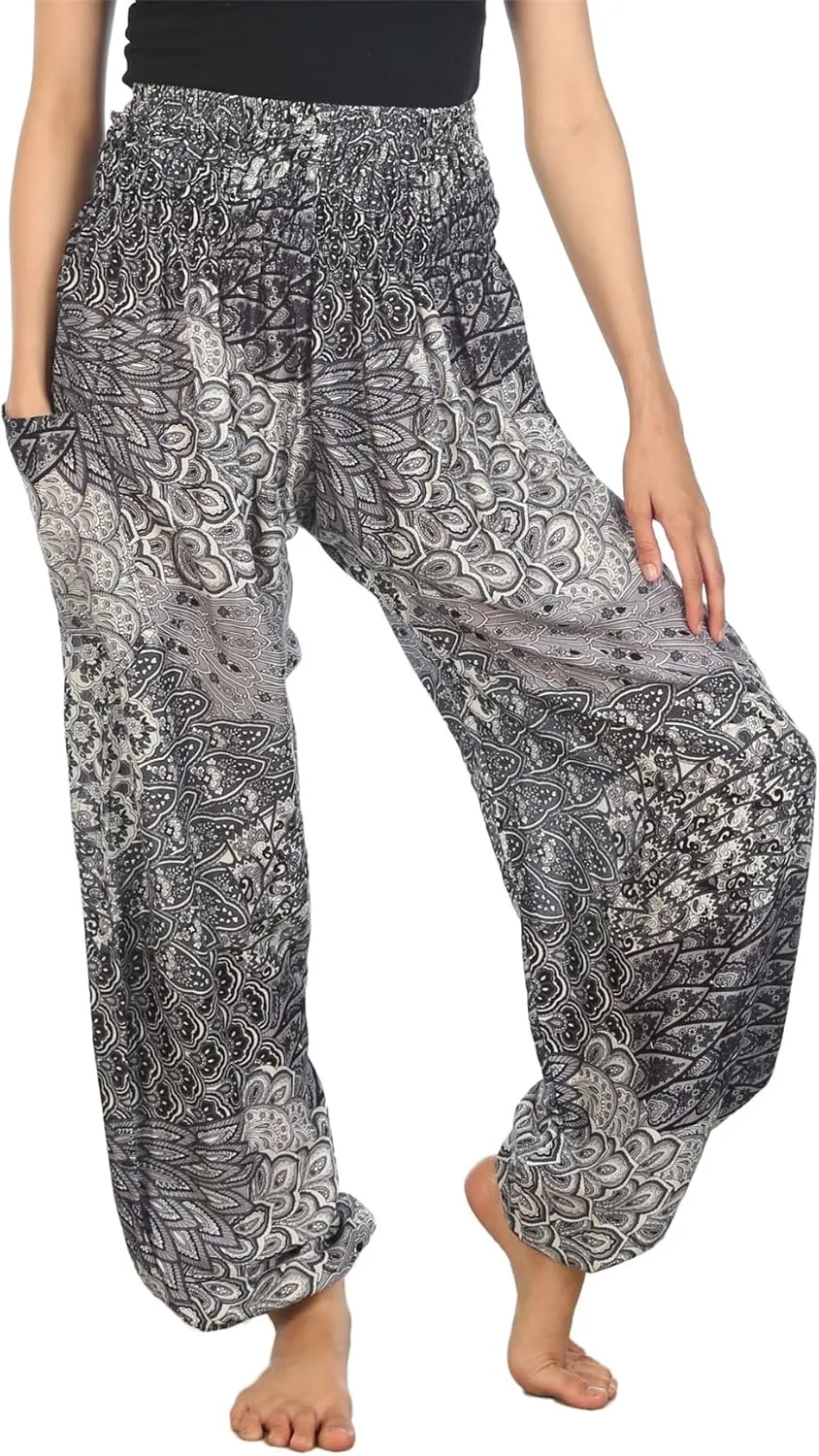 LOFBAZ Yoga Harem Hippie Pants for Women S-4XL Plus Boho Clothing PJ Elephant