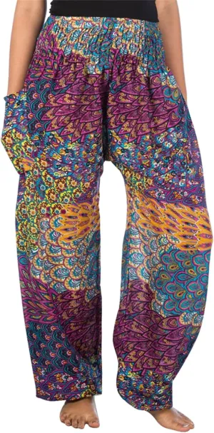 LOFBAZ Yoga Harem Hippie Pants for Women S-4XL Plus Boho Clothing PJ Elephant