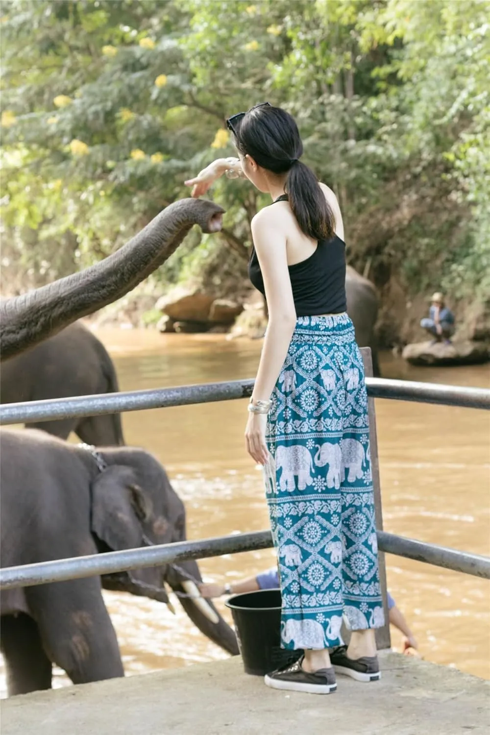 LOFBAZ Yoga Harem Hippie Pants for Women S-4XL Plus Boho Clothing PJ Elephant