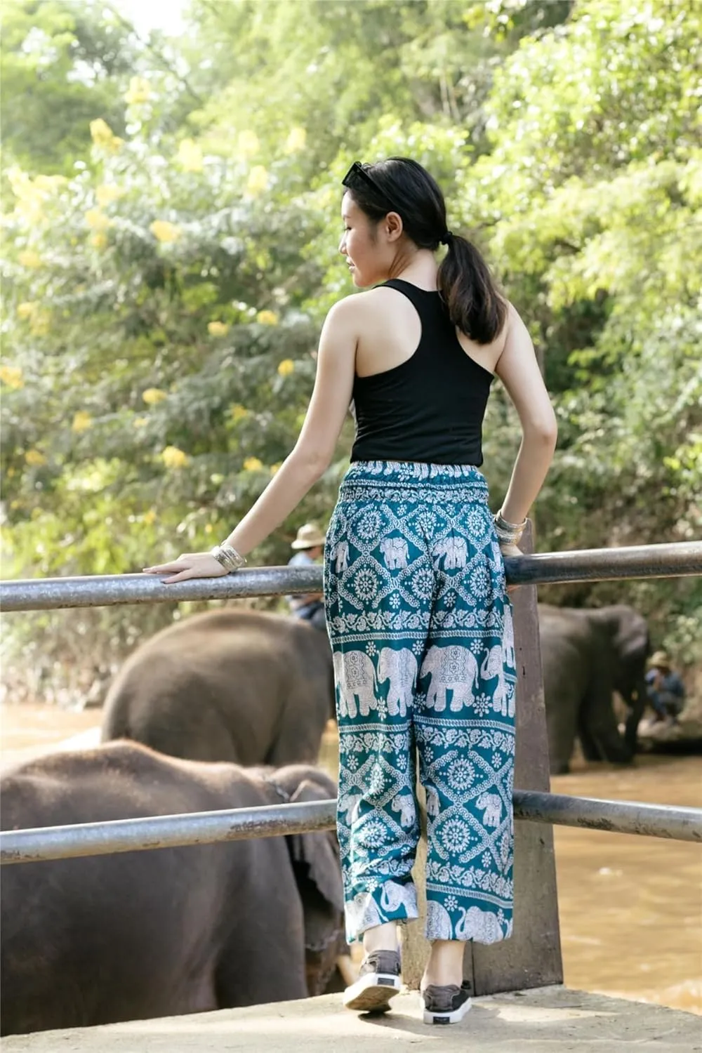 LOFBAZ Yoga Harem Hippie Pants for Women S-4XL Plus Boho Clothing PJ Elephant