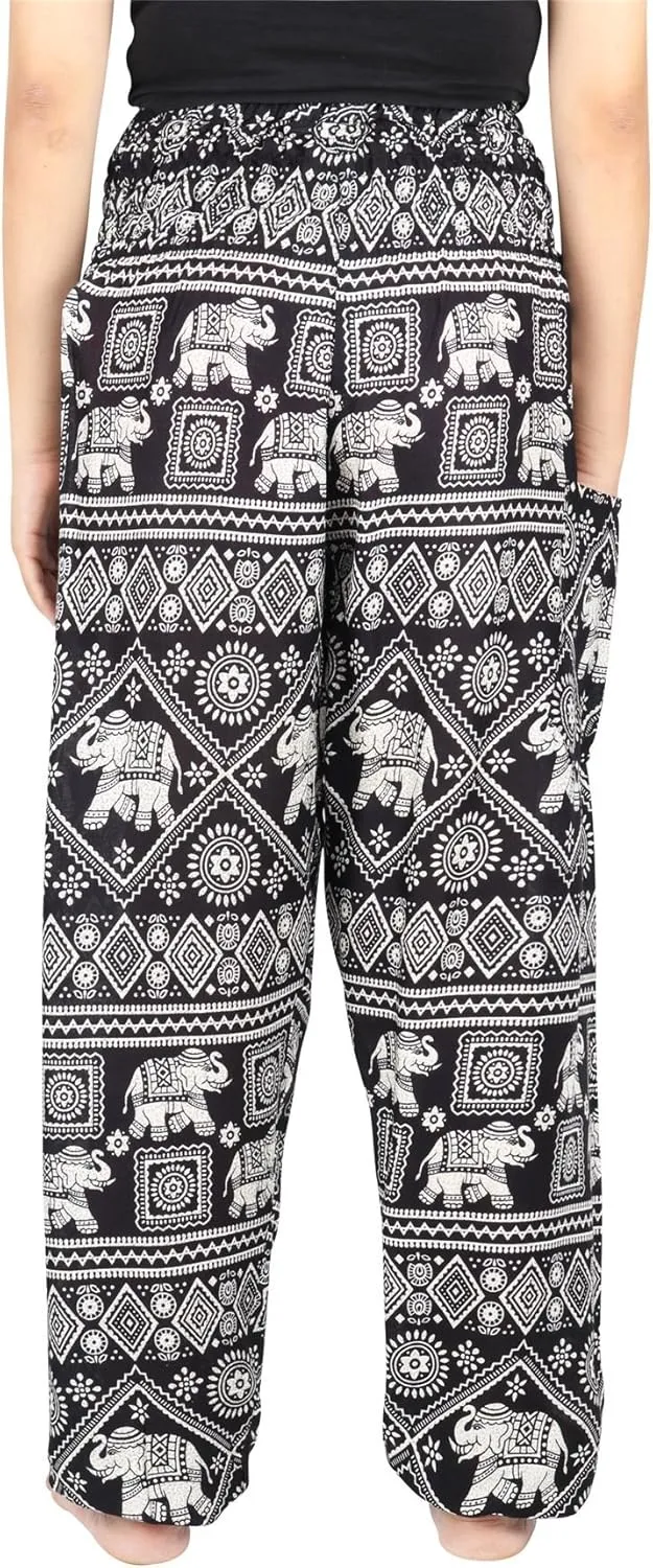 LOFBAZ Yoga Harem Hippie Pants for Women S-4XL Plus Boho Clothing PJ Elephant
