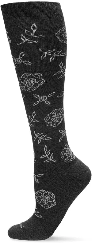 MeMoi Women's Floral Cotton Blend 15-20mmHg Graduated Compression Knee Sock