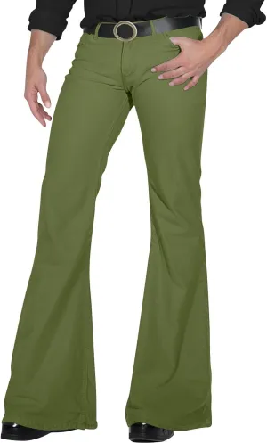 Mens Bell Bottoms Pants 70S Disco Jeans Pants Vintage Denim Pant Slim Fit Flared Pant Stretch Twill Trousers