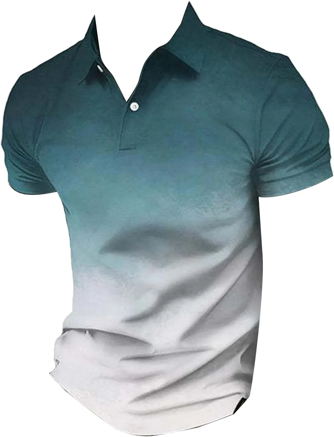Men's Knit Polo Shirts Collar Solid Color Button Short Sleeve Top Fashion Leisure Outdoor Shirt Mens Black Tshirt