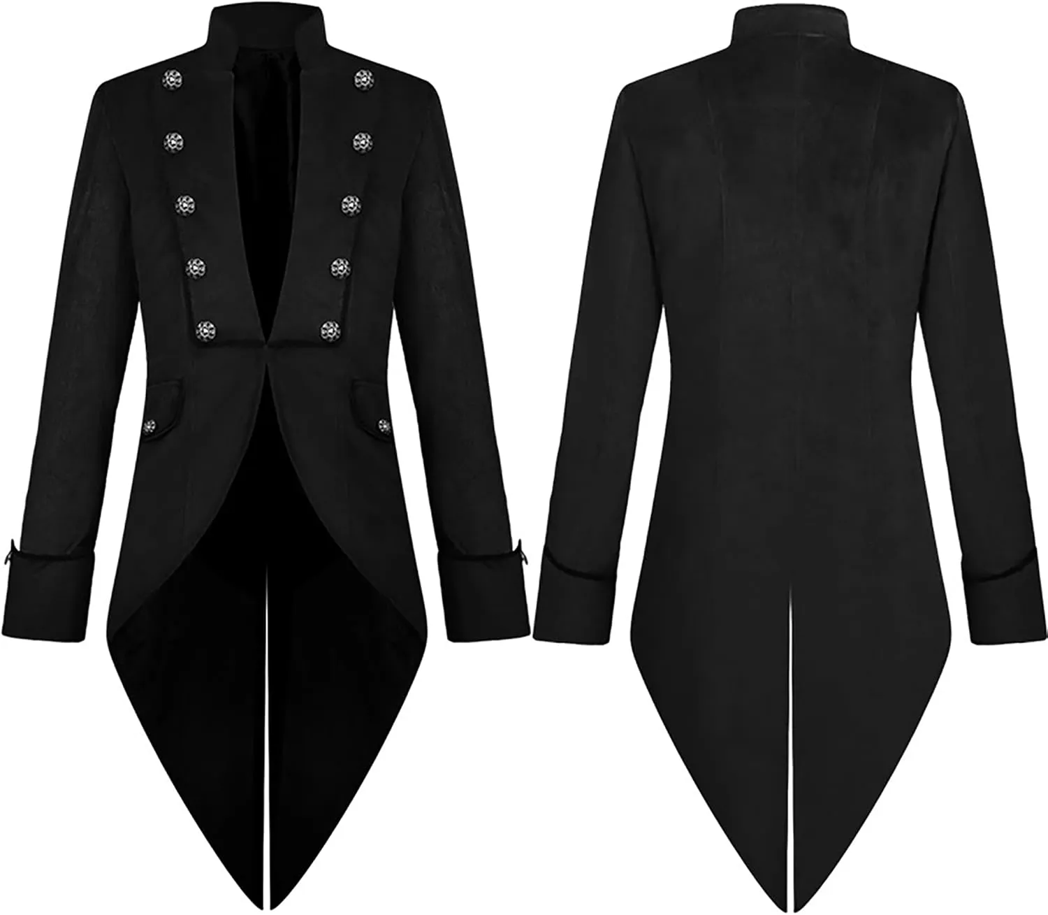 Men's Medieval Steampunk Vintage Tailcoat Jacket Velvet Victorian Tuxedo Jacket Frock Coat Halloween Costume