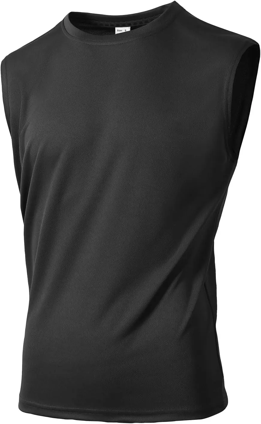 Mens Mesh Tops Lightweight Breathable Summer Workout Tank Tops Quick Dry Active Gym Shirts
