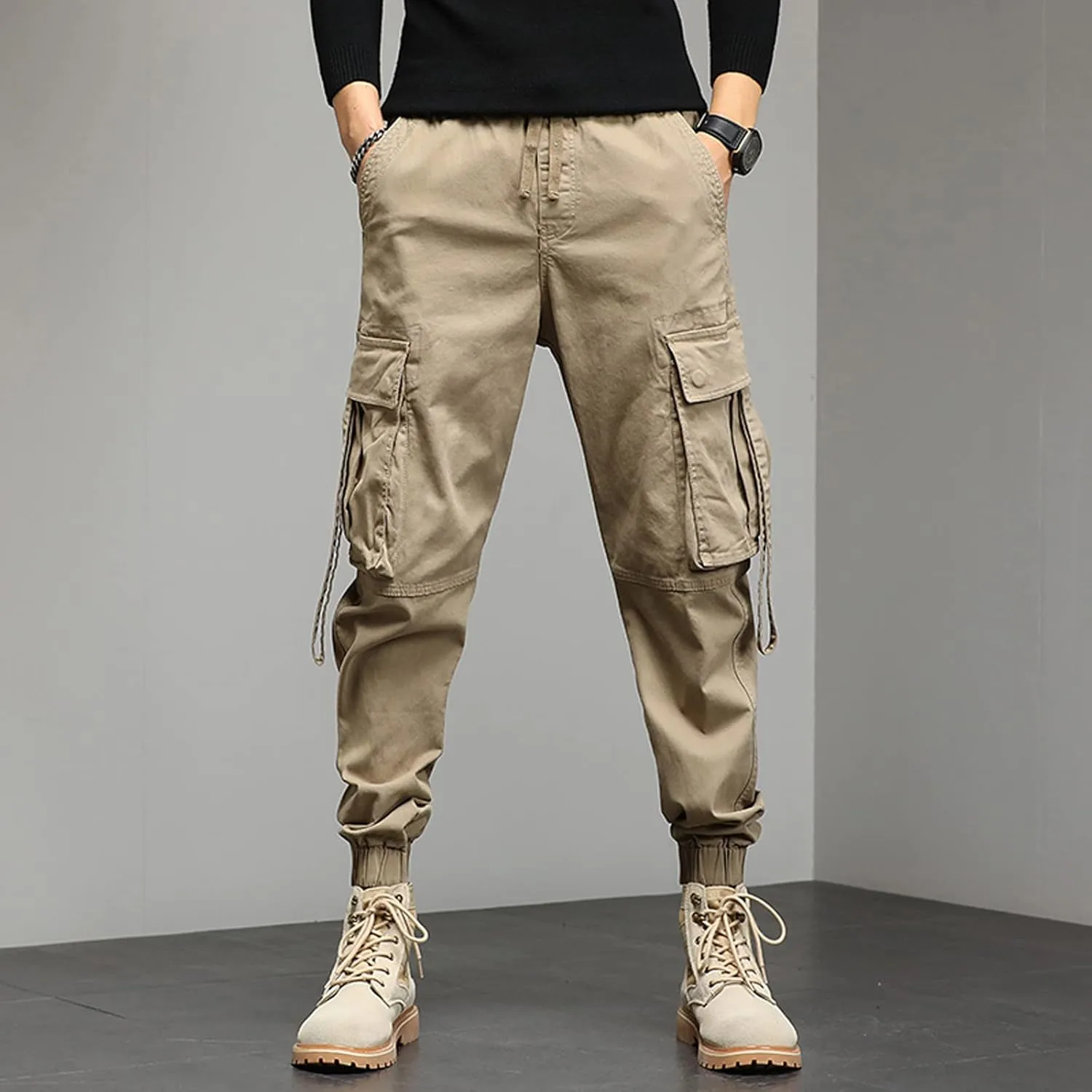 Mens Sweatpants with Pockets Big and Tall Casual Rope Loose Heavyweight Fit Cargo for Men Loose Sports Trousers Pants