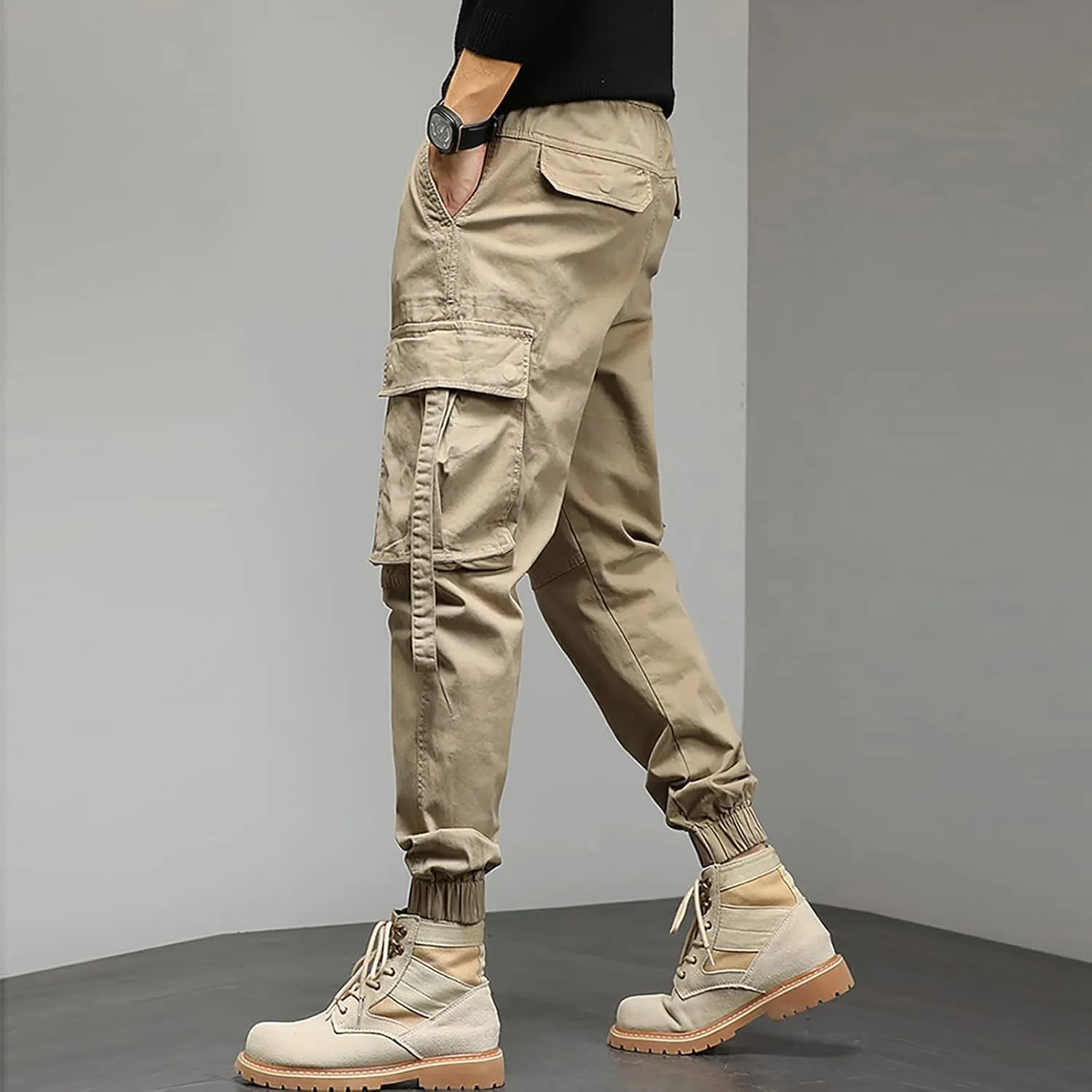 Mens Sweatpants with Pockets Big and Tall Casual Rope Loose Heavyweight Fit Cargo for Men Loose Sports Trousers Pants