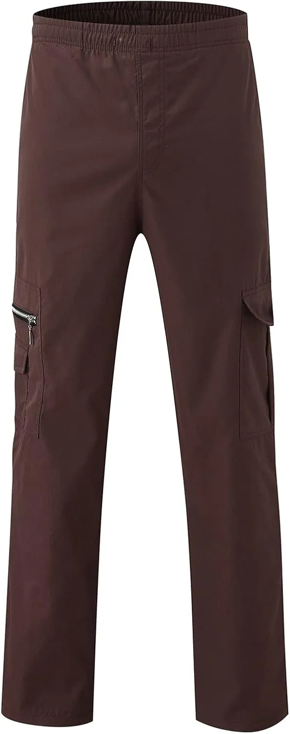 Mens Sweatpants with Pockets Big and Tall Fleece Cargo Sweatpants Stretch Elastic Running Athletic Sports Pants Casual