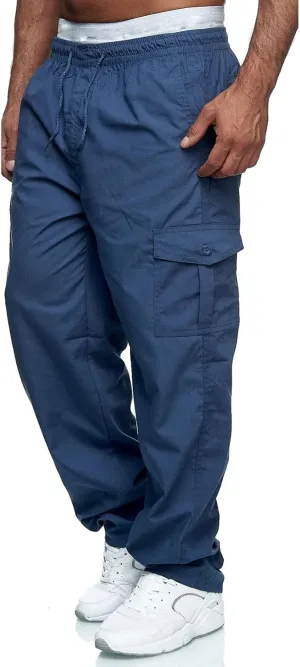 Mens Sweatpants with Pockets Big and Tall Fleece Cargo Sweatpants Stretch Elastic Running Athletic Sports Pants Casual