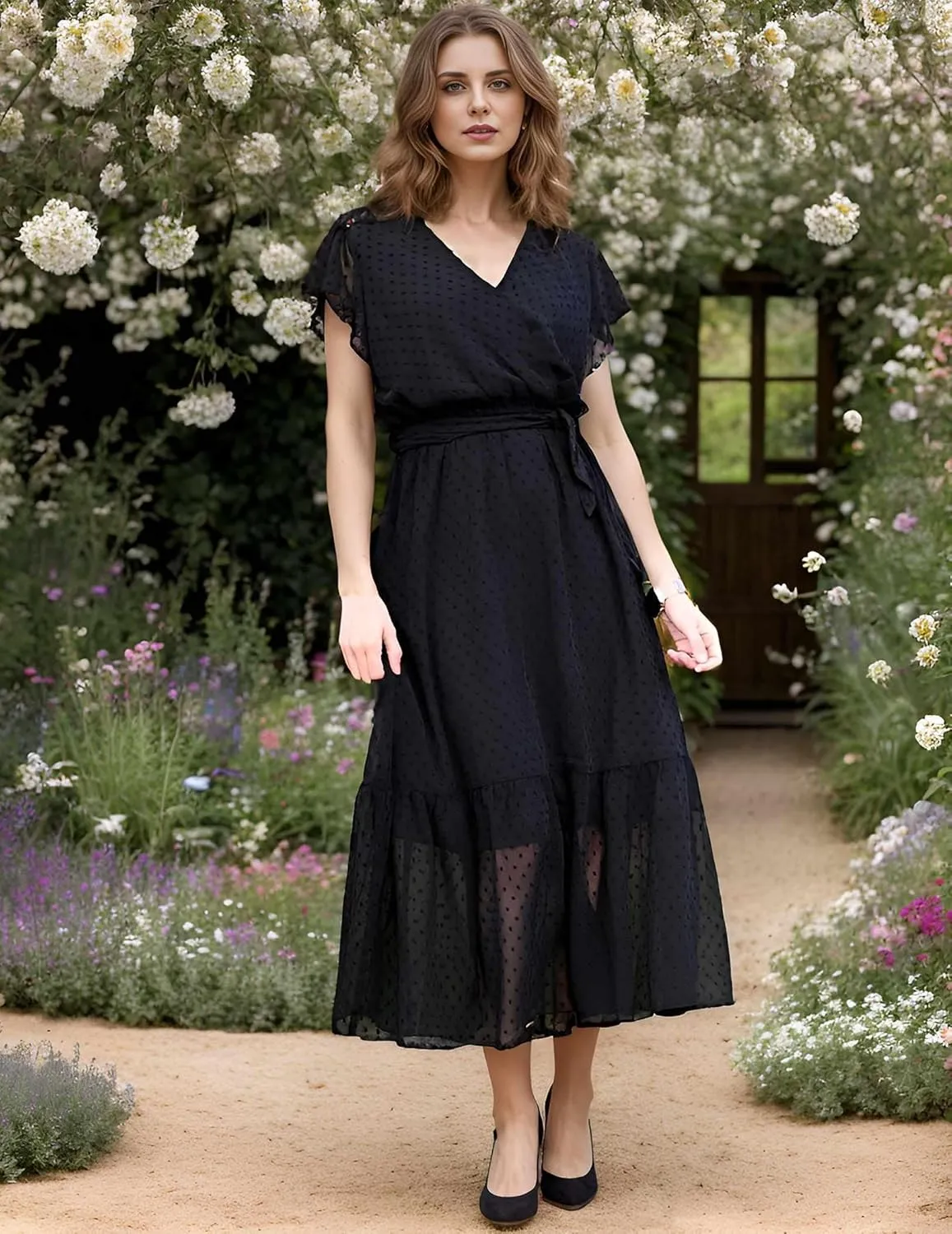 Midi Dresses for Women Loose Casual Semi Formal Dresses Bohemian Floral Hawaiian Dresses