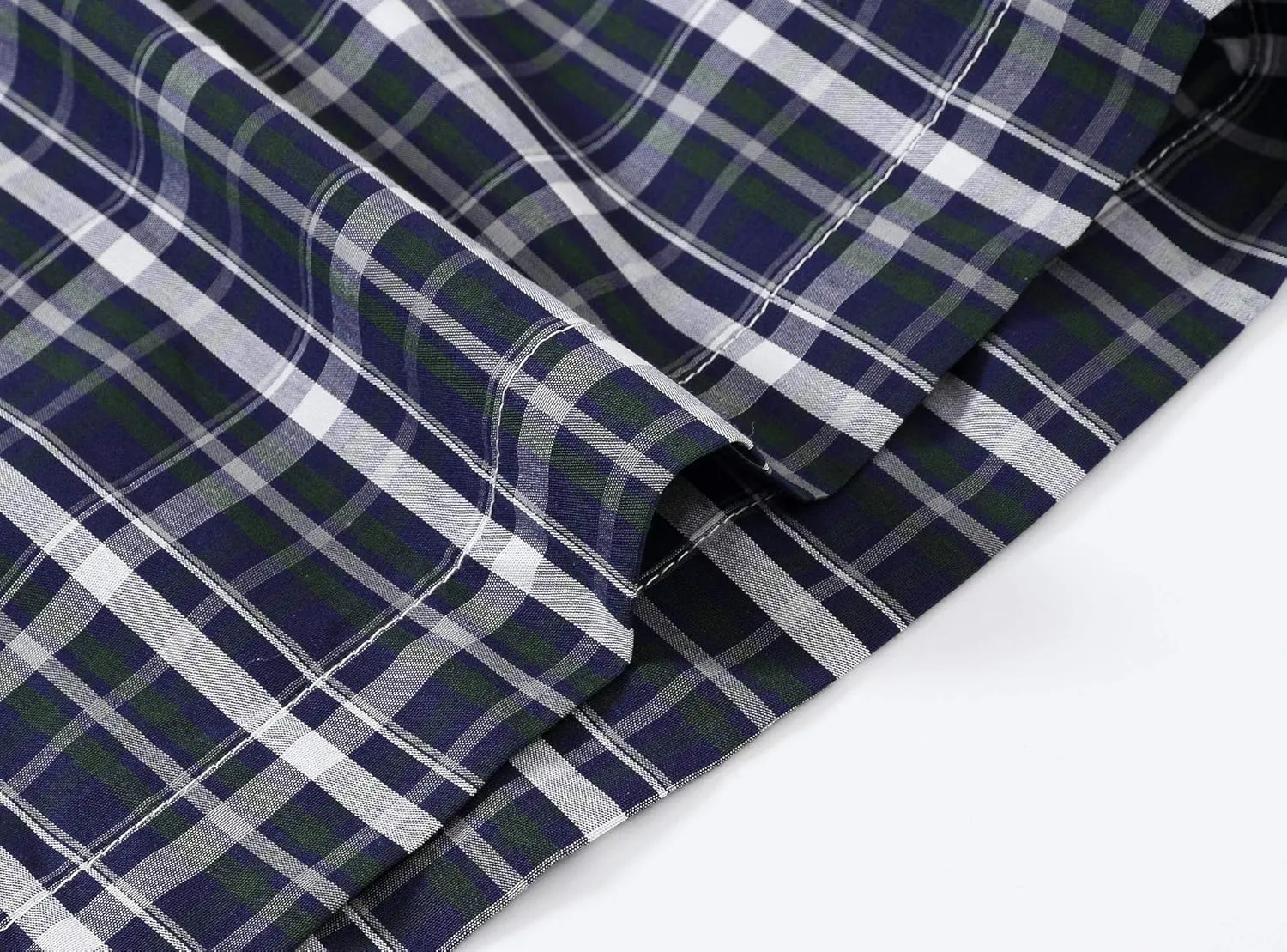 MoFiz Mens Cotton Pajama Pants Lightweight Lounge Sleep Plaid Bottoms with Pockets Drawstring