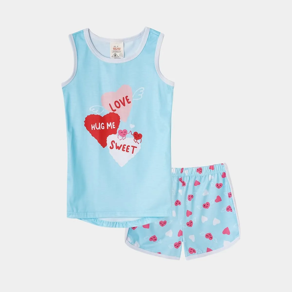 MyFav Big Girls Sleeveless Pajama Sets Cute Panda Polka Dot Sleepwear Loungewear