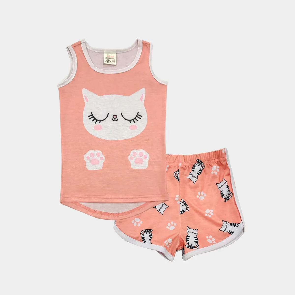 MyFav Big Girls Sleeveless Pajama Sets Cute Panda Polka Dot Sleepwear Loungewear