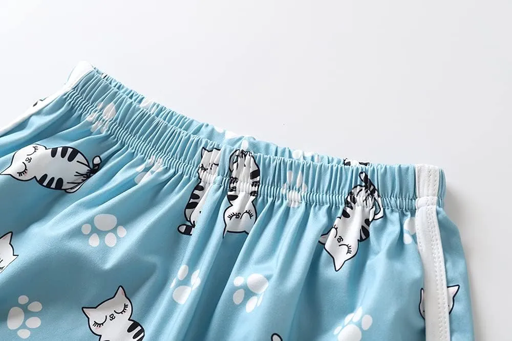MyFav Big Girls Sleeveless Pajama Sets Cute Panda Polka Dot Sleepwear Loungewear
