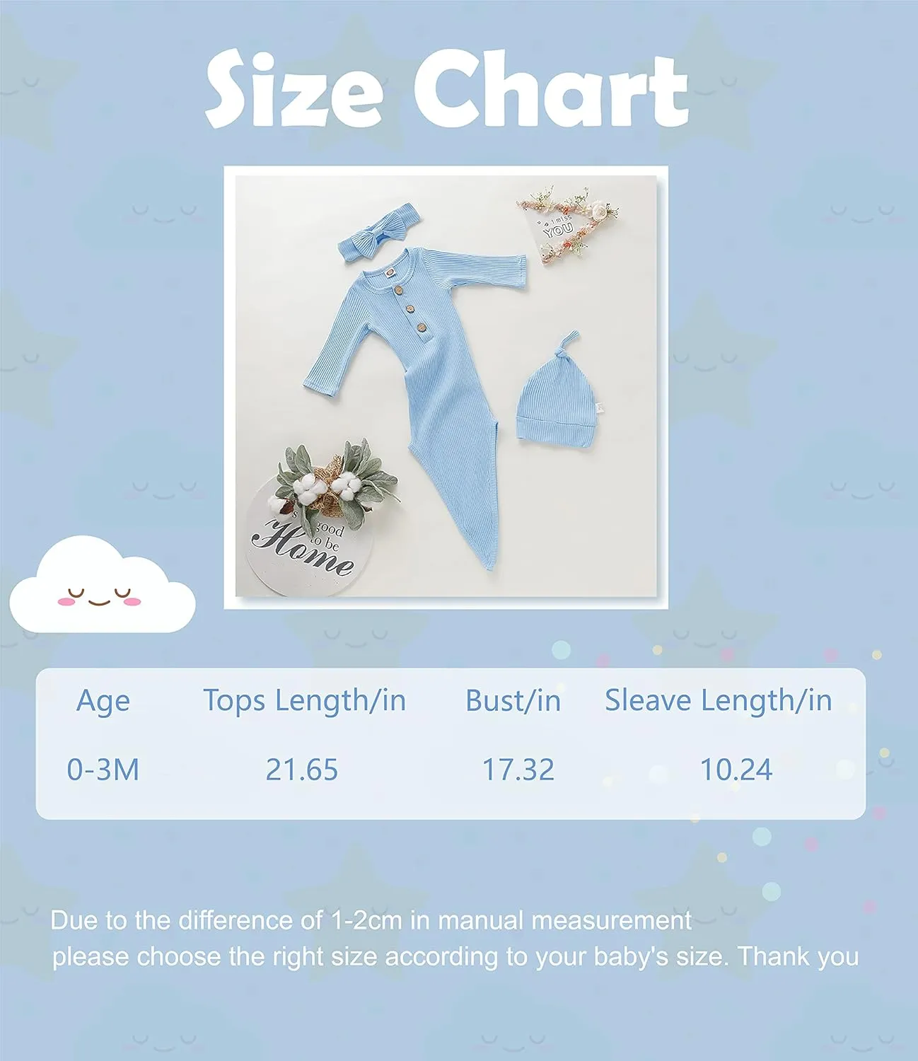 Newborn Cotton Nightgowns Neutral Baby Knotted Sleeper Baby Coming Home Outfit